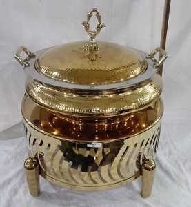 Juego de Cubiertos de Acero Inoxidable Sostenible con Acabado Espejo Dorado de Lujo, Olla para Sopa, Plato para Calentar Comida, Calentador de Buffet para Fiestas y Hoteles - Product Image 4