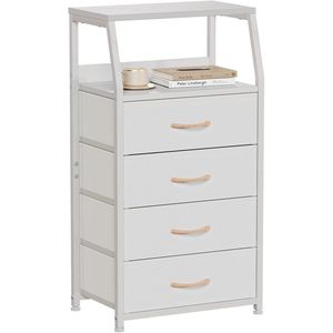 White Vertical <b>Storage</b> Tower 4-Drawers Dresser for Bedroom and Hallway <b>Clothes</b> Organiser - Product Image 1