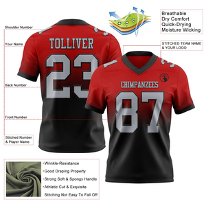Camiseta de Fútbol Roja con Malla Gris y Negra, Auténtica, a la Moda, Diseñada para un Rendimiento Óptimo, Comodidad y un Estilo Deportivo Atrevido - Product Image 2