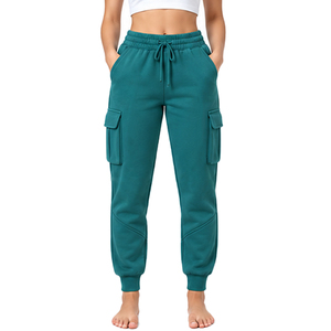 <b>Women</b> Gym <b>Joggers</b> Cotton <b>Fleece</b> Contrast Panel Workout Pants OEM ODM Private Label Wholesale Activewear Clothing Manufacturer - Product Image 1