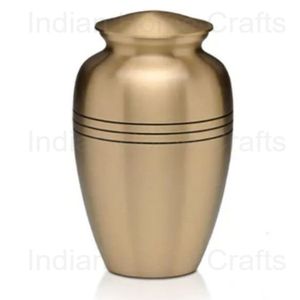 Urna Funeraria de Metal Dorado para Cenizas Humanas, Urna Conmemorativa Redonda Portátil, Florero Conmemorativo con Grabado Personalizado, 220 Pulgadas Cúbicas - I H C - Product Image 2