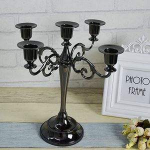 Candélabre en métal traditionnel, support de bougie décoratif classique pour centre de table de mariage, élément de décoration élégant pour la maison - Product Image 1