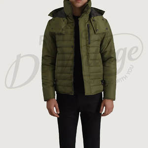 Chaqueta Acolchada Gruesa Color Verde Oliva para Hombre con Capucha Desmontable Extra Grande, Chaqueta de Invierno Cálida y Acolchada, Abrigo Térmico - Product Image 1