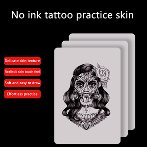 Feuille d'entraînement double face en latex vierge pour tatouage, microblading et maquillage permanent sans encre - Product Image 6