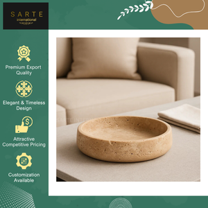 Novedad, Tazón de Servir Elegante de Piedra de Travertino Natural, Decoración Moderna para el Hogar, Hecho a Mano, Ecológico, Apto para Lavavajillas - Product Image 2