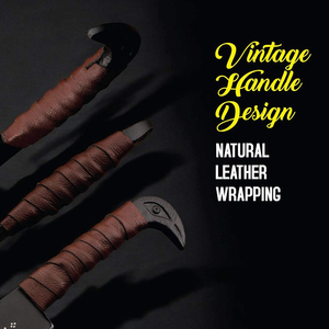 Viking Knife Hand Forged Carbon Steel Blade Serrated Edge Wood Handle Leather Sheath-Lightweight Durable - Product Image 3