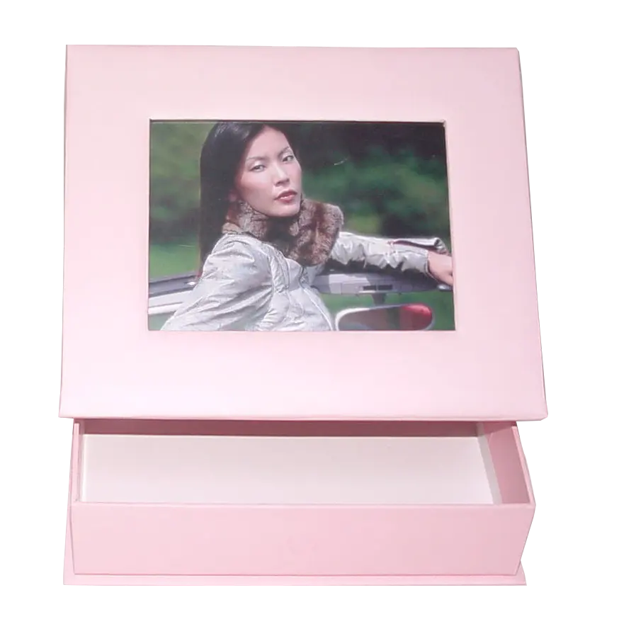 Custom logo handmade cardboard paper packaging photo album gift box 4x6 photo box