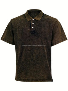 Camisas Polo de estilo informal de verano para hombre, camisas de golf antiarrugas de manga corta desgastadas con patrón sólido elástico ligero - Product Image 6