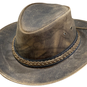 Sombrero de Vaquero de Cuero Unisex, Ajustable, de Ala Ancha, Informal para Exteriores, Primavera/Verano, para Adultos, 58-60 cm - Product Image 5