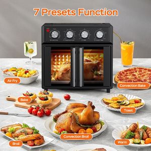 PlumChef Forno a Convezione Multifunzione da 29,5 Litri per 6 Fette, Friggitrice ad Aria da 1700W, Forno da Appoggio con Porta Francese - Product Image 3
