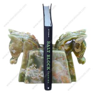 Best Selling Natural Marble Handmade Engraved Green Onyx Horse Bookends High Quality for Home Office Decor and Gifts - Product Image 4