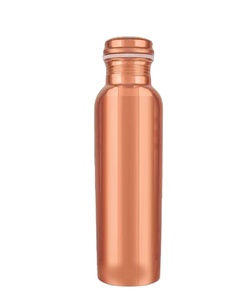 Bouteille d'eau en cuivre durable et légère au design moderne, bienfaits ayurvédiques, anti-fuite, pour le bureau, la maison, le yoga, 1 litre - Product Image 1