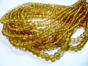 Perles rondes facettées en citrine jaune, pierres précieuses naturelles, 5-6 mm, brin de 13,5 pouces de long, pour la fabrication de bijoux - Product Image 3