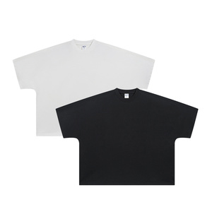 Camiseta de Algodón Lisa Extra Grande para Hombre, Cuello Redondo, Manga Corta, Estilo Casual, Color Sólido, Negro y Blanco - Product Image 2