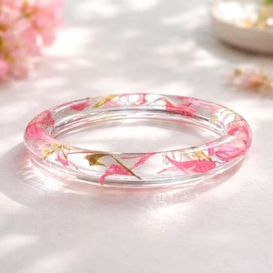Brazalete de Resina Epoxi Esmaltada Hecho a Mano de Primera Calidad, Patrón Personalizado, Forma Personalizada, Joyería Coleccionable Artística, Artesanía para Regalo GCM-528 - Product Image 5