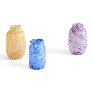 Jarrón de Vidrio Colorido con Diseño de Doble Borde, Jarrón Decorativo para Arreglos Florales - Product Image 3