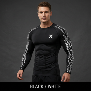 Your Gym Logo Long Sleeve Gym <b>Compression</b> <b>Shirt</b> Workou <b>Men</b> Quick Dry Spandex Polyester Printed Front X Logo Full Sleeve Sport - Product Image 1