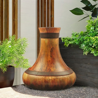 Vas Bunga Kayu Bambu Buatan Tangan India, Pot Tanaman Lantai Ramah Lingkungan, Desain Tradisional, Ukuran Dapat Disesuaikan, Dekoratif untuk Pernikahan dan Interior