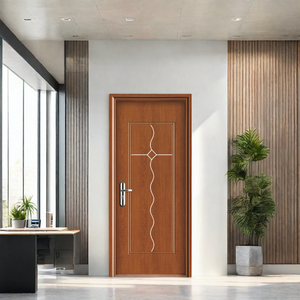 Fabricant vietnamien ODM, portes en bois massif résistantes à l'eau et à la chaleur, portes en MDF finies avec film PVC, portes d'entrée intérieures pour la maison - Product Image 6