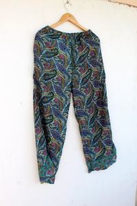 Nouvel arrivage de pantalons indiens en soie palazzo imprimés à la main design de bourgeon décontracté avec broderie pour vêtements de nuit - Product Image 4