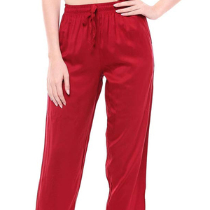 Women's <b>Trousers</b> Red <b>Harem</b> Pants High Waist Drawstring Loose Fit Ankle-Length Casual Pants With Pockets 100% Cotton Summer Style - Product Image 6