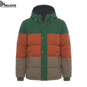 Chaqueta Acolchada al por Mayor, Chaqueta Acolchada de Invierno de Alta Calidad para Hombre, OEM Premium, Color Verde Óxido Marrón, con Capucha - Product Image 1