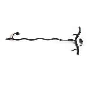 Organizador de toallas de baño decorativo de hierro con elegante estructura curva y base de montaje resistente para interiores rústicos modernos - Product Image 1