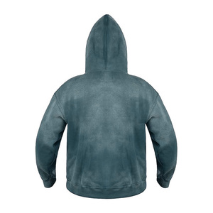 Sweat à capuche oversize pour homme, effet délavé, coupe ample, 100% coton, molleton doux, style vintage, streetwear - Product Image 5