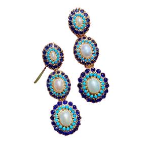 Pendientes Elegantes de Piedras con Diseño Indo-Occidental, Pendientes Personalizados con Múltiples Cuentas para Mujer, Joyería Festiva para Fiestas, Mejor Precio - Product Image 1