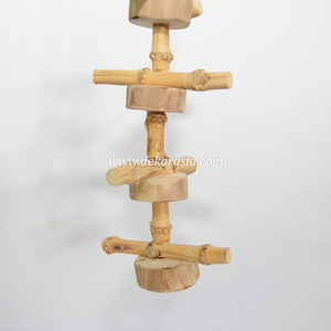 Natural Coffee Wood Bamboo Bird Perch Hanging <b>Ladder</b> Toy <b>Small</b> Medium Birds Pet Cage Accessories Stand Craft Wholesale - Product Image 3