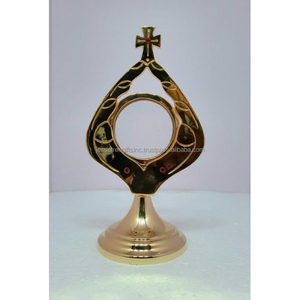 Monstruo de metal con acabado chapado en oro Forma redonda Diseño único en relieve Calidad Premium para exhibición Precio al por mayor - Product Image 5