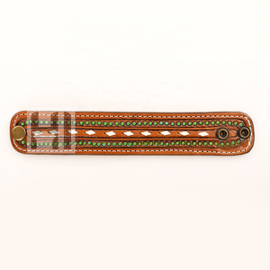 Western Rawhide <b>Leather</b> <b>Bracelet</b> Handmade Cowgirl Wrap <b>Bracelet</b> Adjustable Fashion Jewelry - Product Image 2