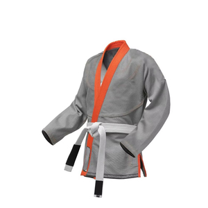 Kimono BJJ Coupe Classique Unisexe Adulte Tenue d'Arts Martiaux Conception Monopièce Combinaison d'Entraînement 100% Coton Durable Respirant Orange sur le Devant - Product Image 4
