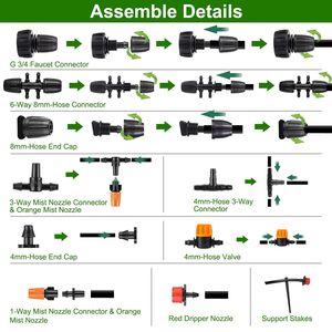Kit de Riego por Goteo Automático para Plantas, Jardín, Invernadero, Macizos de Flores, Patio, Jardín L - Product Image 4