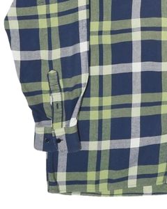เสื้อเชิ้ตลายสก๊อตสีเขียวน้ำเงินสำหรับผู้ชาย ผ้าฝ้ายผสมโพลีเอสเตอร์ แขนยาว ติดกระดุม ลายตาราง นุ่มสบาย สวมใส่ได้ทุกวัน สไตล์ลำลอง - Product Image 5