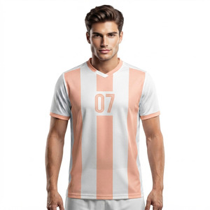เสื้อฟุตบอลผู้ชาย แห้งเร็ว สั่งทำได้ เสื้อยืดกีฬาซับลิเมชั่นสำหรับผู้ชาย เสื้อฝึกซ้อมฟุตบอลผู้ชาย โพลีเอสเตอร์ 100% - Product Image 1