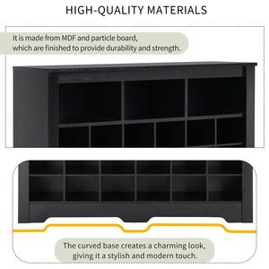 Mobile scarpiera moderna di alta qualità con design elegante e 24 scomparti, base curva, versatile credenza contenitore - DI TENDENZA - Product Image 6