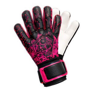 Gants de gardien de but en PU noir et rose avec sangle de poignet réglable, protection des doigts, pour entraînement et match, vente directe usine - Product Image 1
