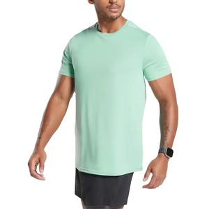 Camiseta elegante de algodón 100% para hombre, transpirable, sublimado, cuello redondo, manga corta, patrón sólido, camiseta informal de talla grande a bajo precio - Product Image 1