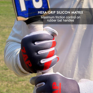 ZAP Velocity Tennis Cricket Batting Gloves Polyester High Ventilation Air Mesh Hexa <b>Grip</b> Silicon Matrix Strong <b>Control</b> - Product Image 5