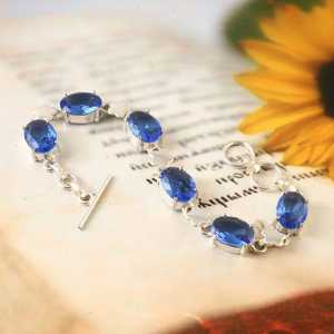 Blue Tanzanite Bracelet Oval Gemstone 925 Sterling Silver Jewelry <b>For</b> Women <b>Men</b> Elegant Gift Bracelet - Product Image 2