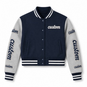 แจ็คเก็ตเบสบอลสไตล์วาร์ซิตี้สมัยใหม่ ปักลายตามสั่ง OEM เสื้อผ้ากีฬาแนวเมือง ใส่ได้ทุกฤดู สำหรับผู้ชาย - Product Image 3