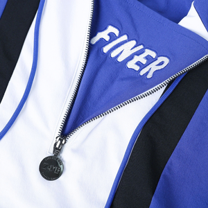Chaqueta Anorak Zeta Phi Beta Azul Rey, Negra y Blanca, con Capucha, Media Cremallera, Letras Griegas Bordadas, Ligera - Product Image 6