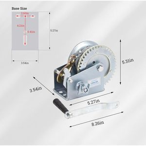 Treuil manuel robuste de 1200 lb avec câble en acier de 33 pieds et cliquet bidirectionnel pour remorque de bateau et VTT/UTV - Product Image 2