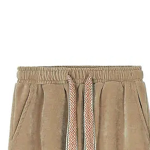 Pantalon décontracté léger pour homme en sergé kaki, coupe large, lin/coton, taille élastique, braguette zippée, idéal pour le printemps - Product Image 3