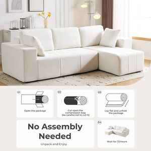 COMPRESSION <b>SOFA</b> Living Room Modern Linen Fabric Sectional <b>Sofa</b> OEM brand name High Density Sponge Metal - Product Image 2