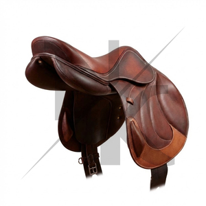 Selle d'équitation anglaise de compétition en cuir véritable de qualité supérieure, pour le saut d'obstacles, produits équestres pour courses de chevaux anglais, en provenance d'Inde. - Product Image 3