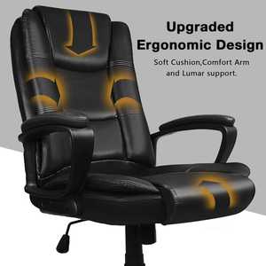 Chaise de bureau de direction confortable siège de course en PU/PVC maison roulante pivotante réglable - Product Image 3