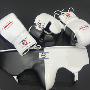Custom Logo Boxing Gloves Set | Genuine Cowhide Leather Training Sparring Gloves + Hand Wraps OEM Wholesale Supplier - Product Image 1