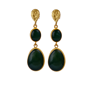 Gold Plated <b>Green</b> Aventurine Gemstone Drop <b>Earring</b> Wholesale Boho Jewelry for Mothers Day Gifts - Product Image 4